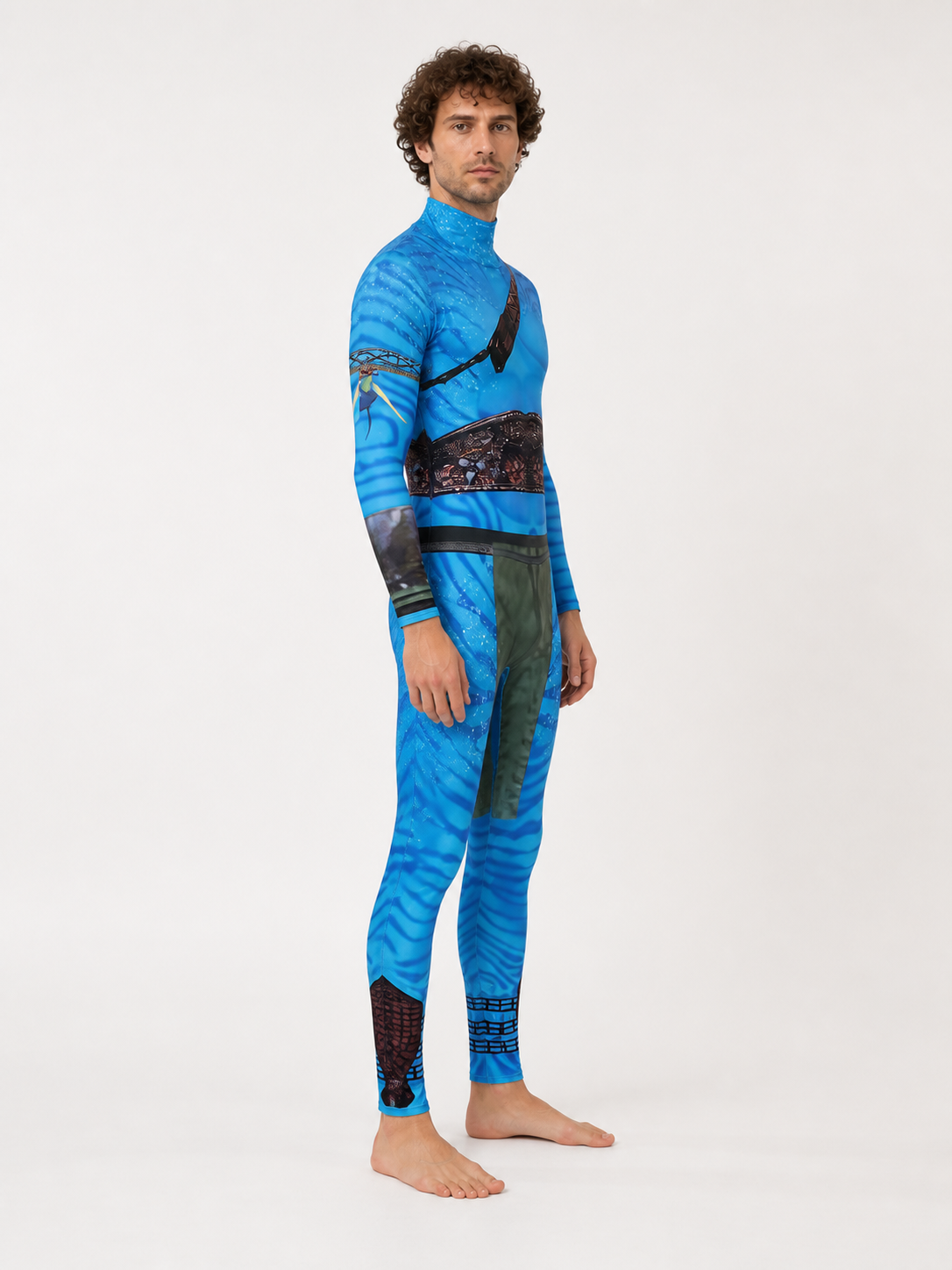 Avatar Cosplay Jumpsuit, Long Sleeves side view