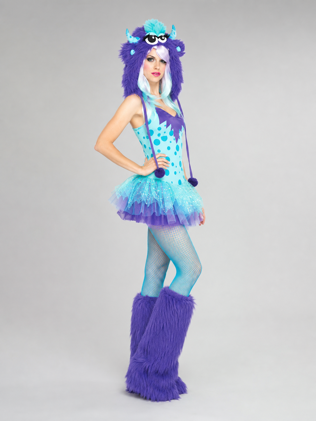 Monster cosplay costume with hood and leg warmers
