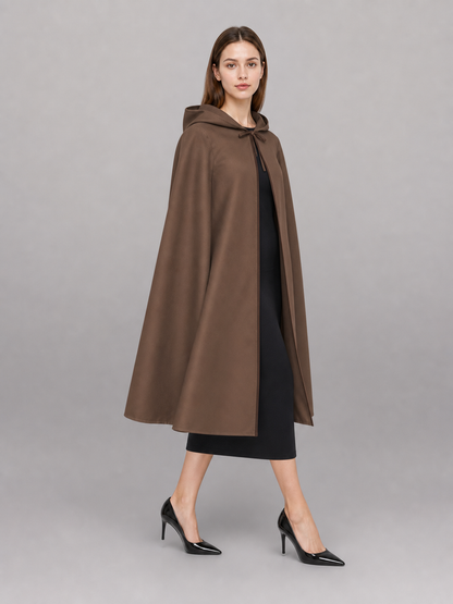 Brown Medieval Hooded Carnival Cloak