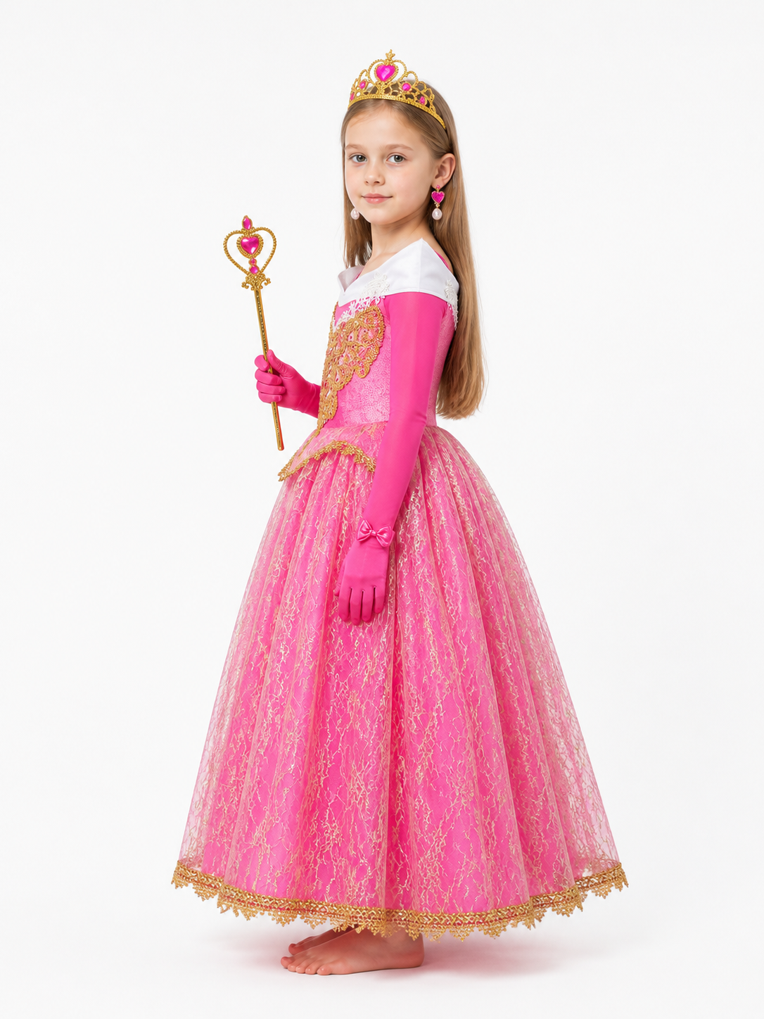Princess Costume with Dress and Accessories for Halloween side view