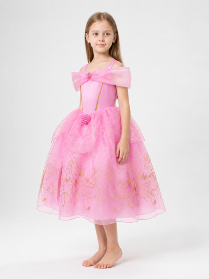 Pink and Gold Princess Costume for Cosplay side view