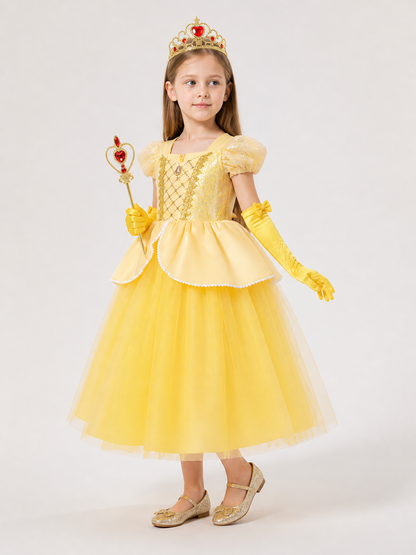 Yellow Princess Costume for Halloween side view