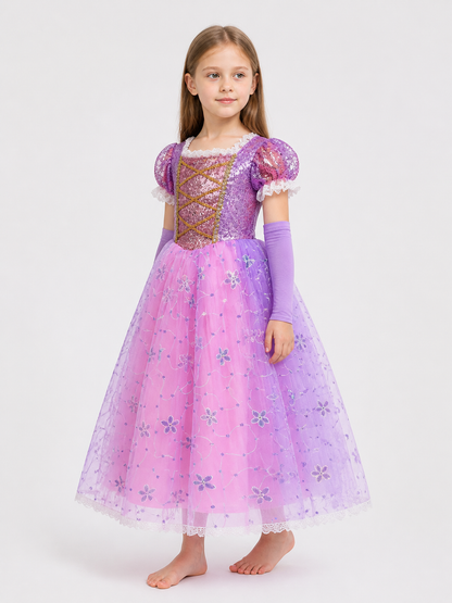 Pink and Purple Princess Halloween Carnival Costume side view