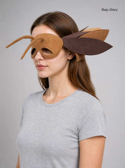 Halloween Cockroach Costume Headpiece with Wings side view