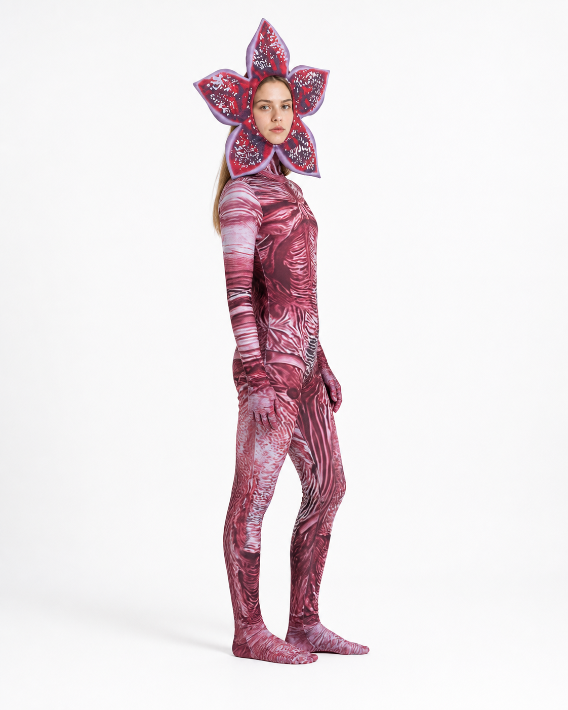 Carnivorous Flower Monster Carnival Costume with Headpiece side view