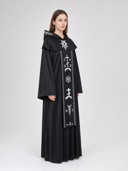 Hooded Wizard Costume, Cosplay Robe