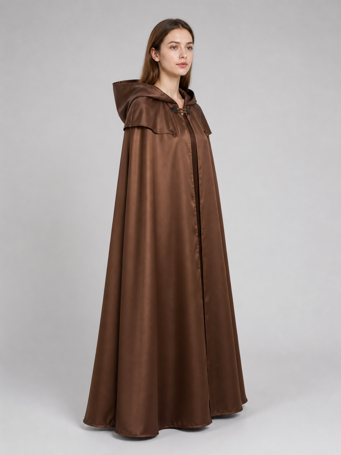 Brown Viking Hooded Cloak Cape