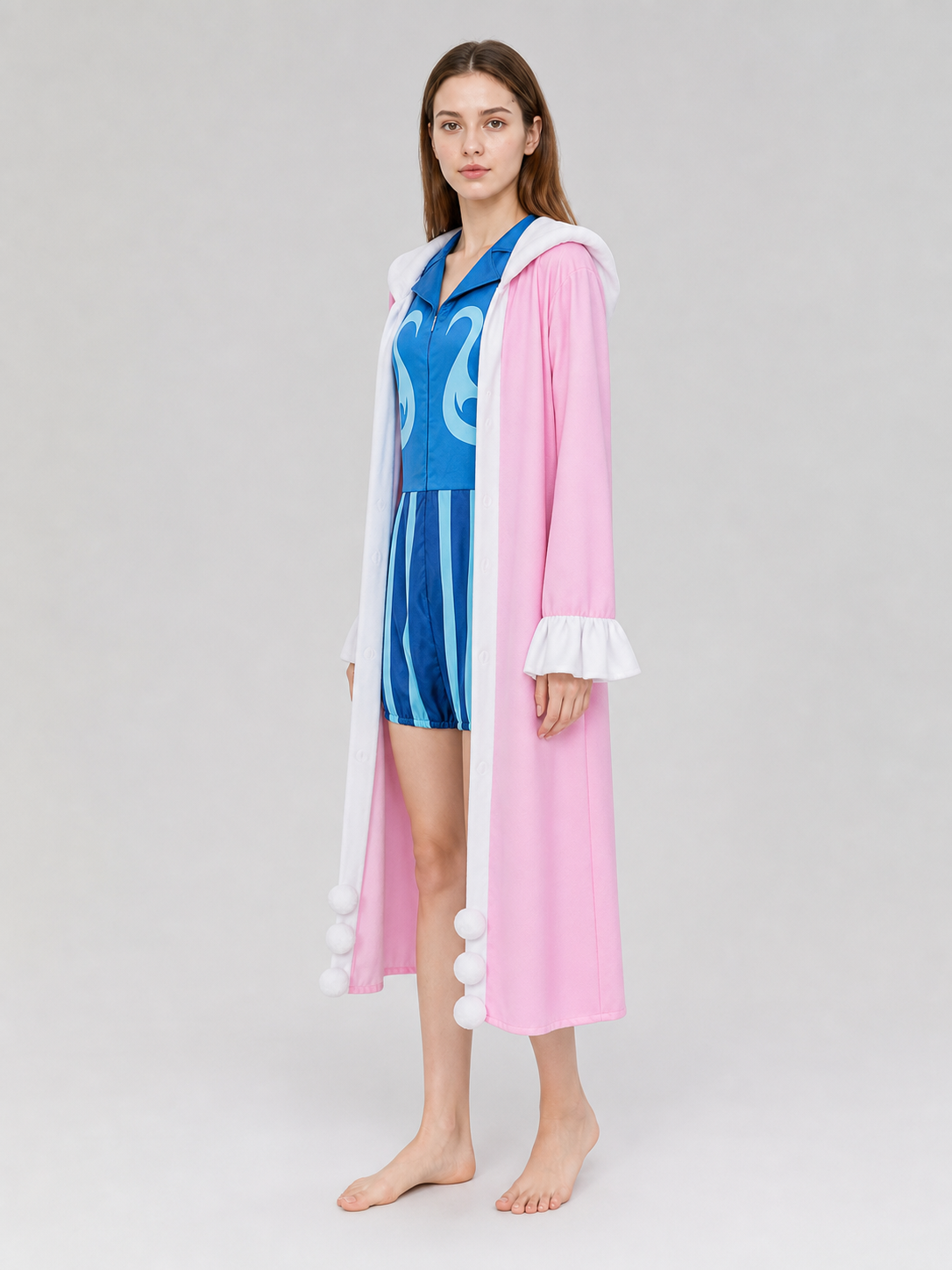 One Piece Bon Clay Cosplay Costume with Cape and Belt