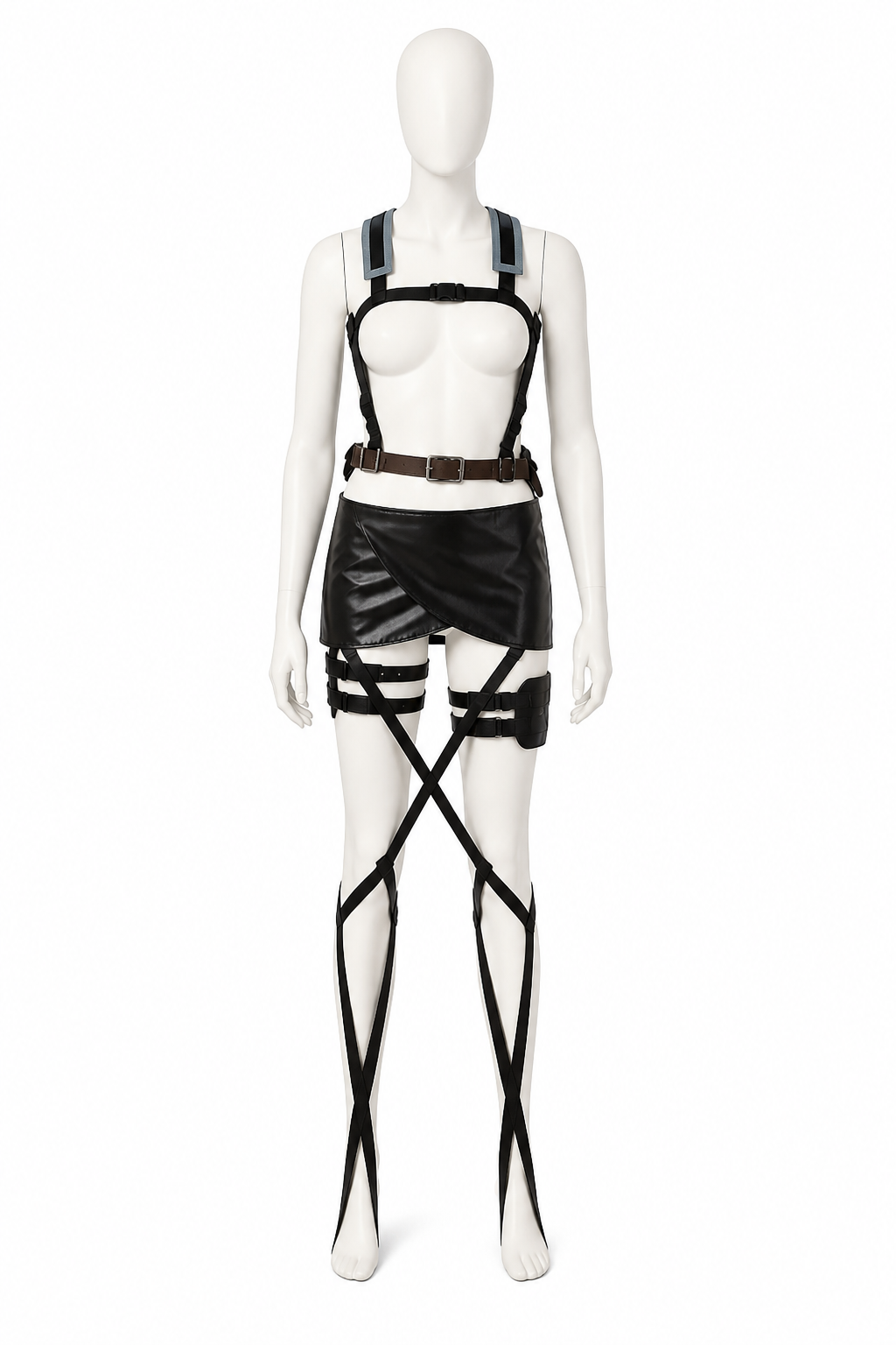 Attack on Titan Mikasa Cosplay Costume with Straps side view