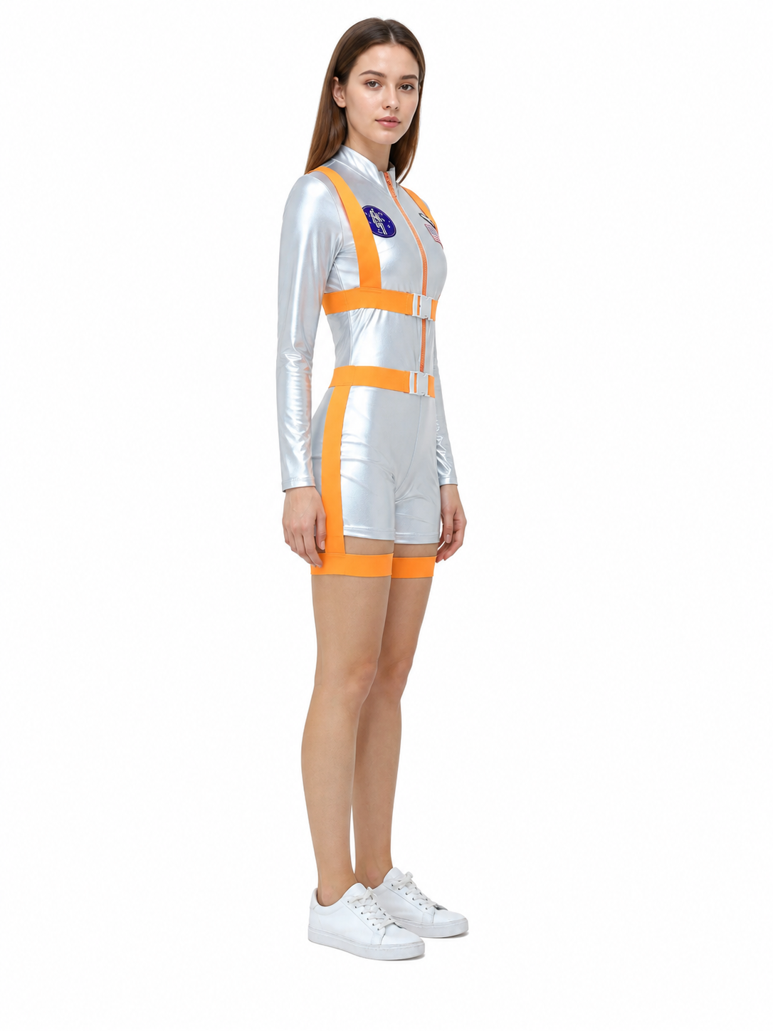 Silver Astronaut Jumpsuit for Cosplay side view