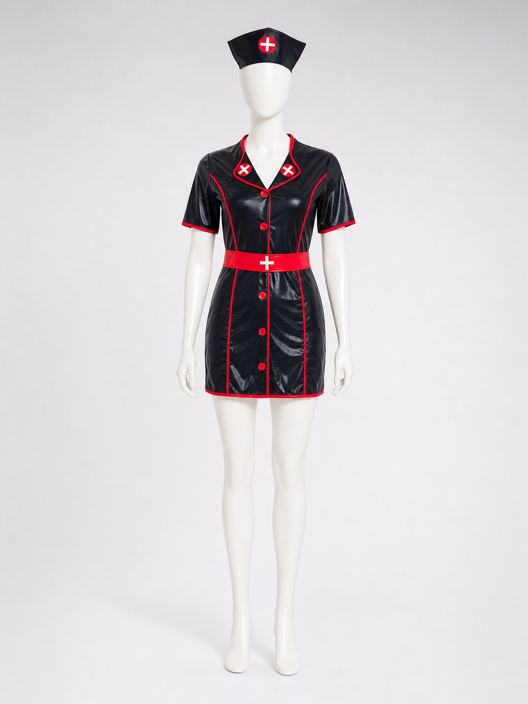 Medical Staff Role-Play Costume with Shorts and Cap side view
