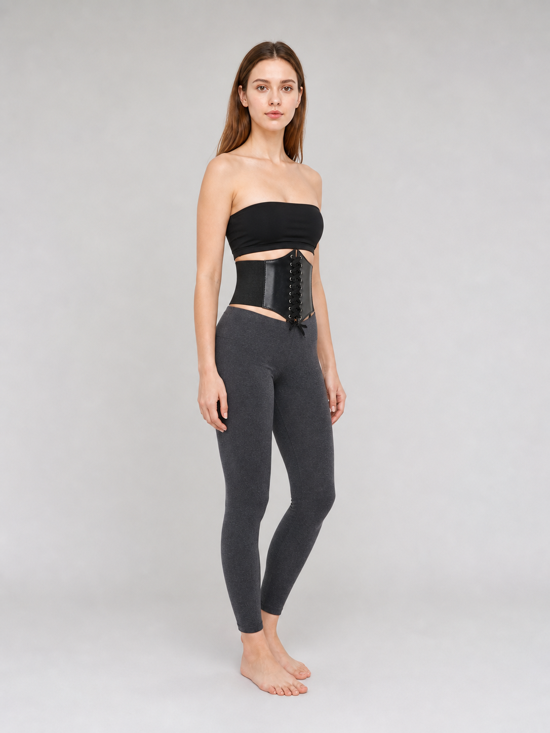 Black Lace-Up Corset Belt for Styling Outfits