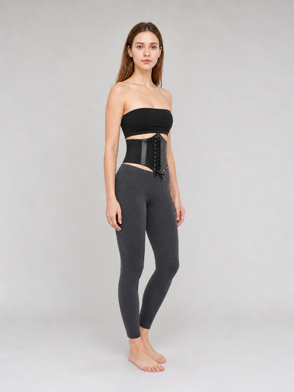Black Lace-Up Corset Belt for Styling Outfits