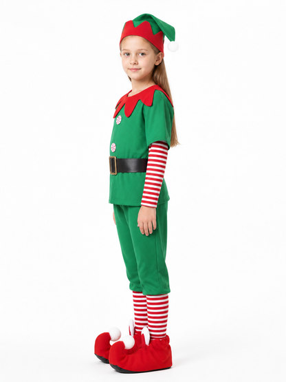 New Year's Elf Costume with Hat and Belt side view