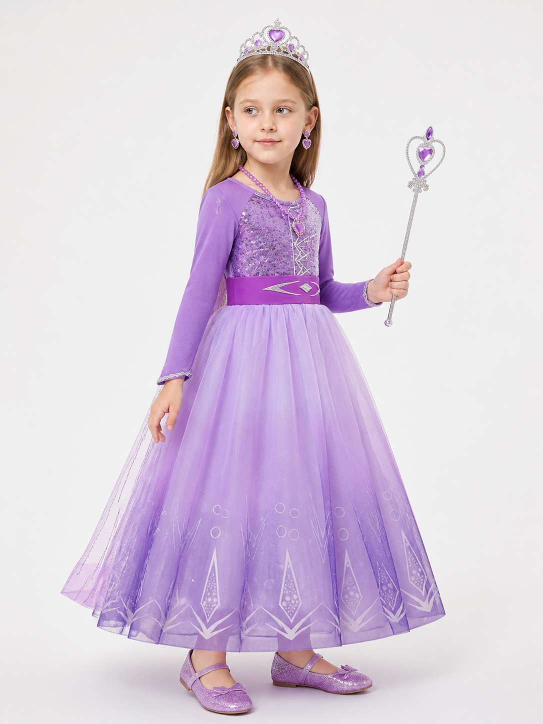 Purple Princess Costume for Girls for Halloween side view