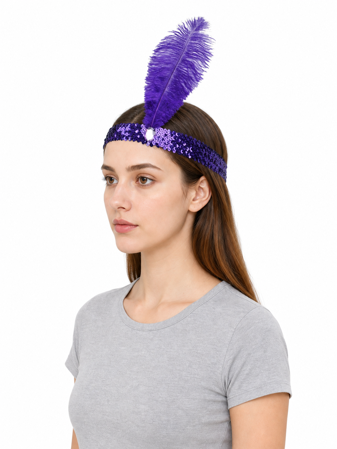 Feather and Sequin Headband for Carnival