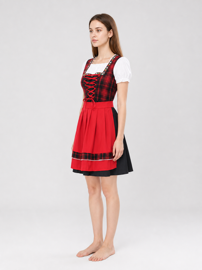 Plaid Oktoberfest-style costume dress