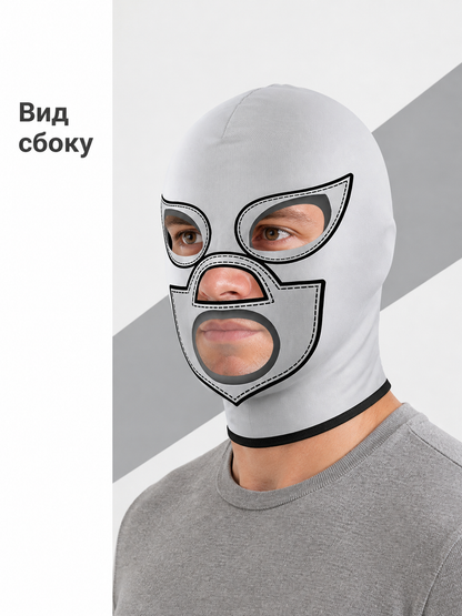 Black and White Carnival Mask for Halloween and Cosplay side view