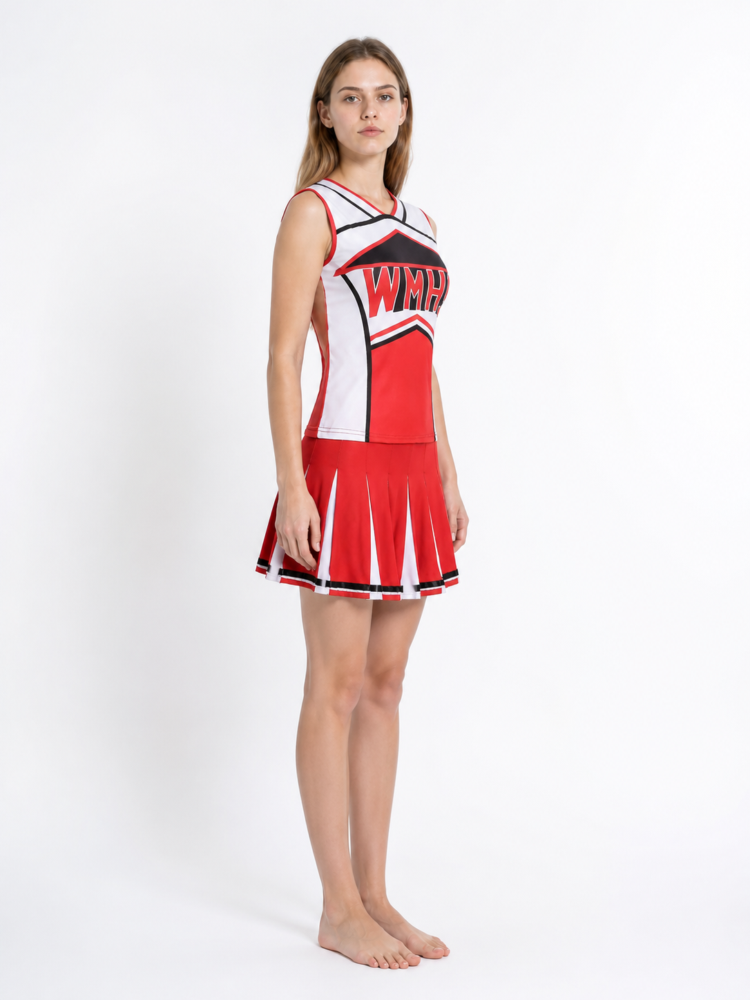 Sleeveless Cheerleading Costume with Letter side view