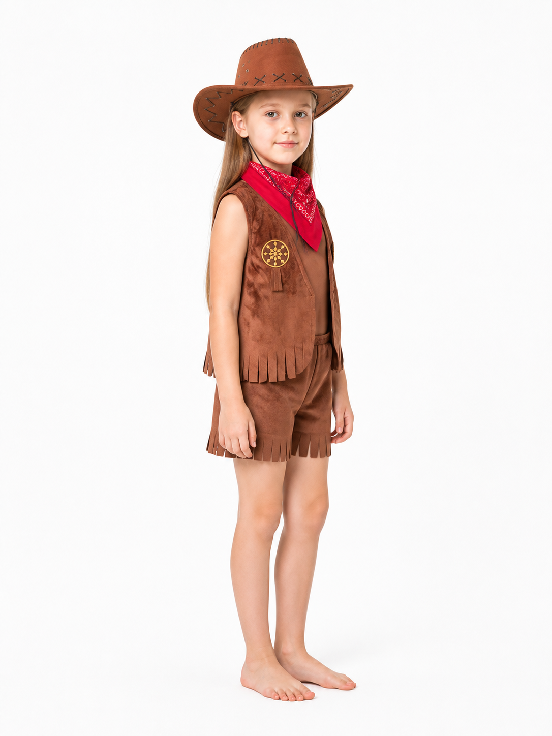 Cowboy Costume with Vest and Hat for Halloween side view