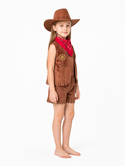 Cowboy Costume with Vest and Hat for Halloween side view