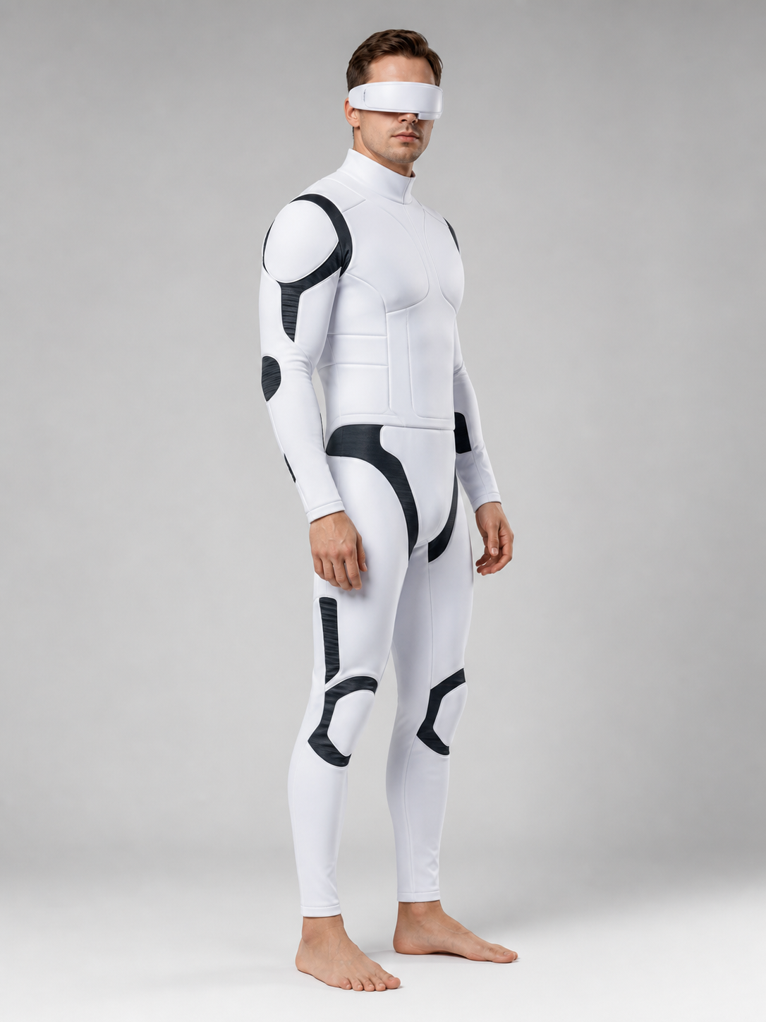 White Futuristic Soldier Cosplay Costume