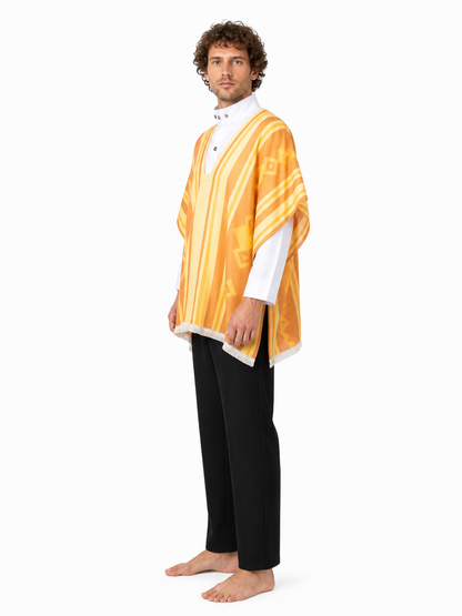 Cosplay Costume with Cape and Geometric Pattern side view