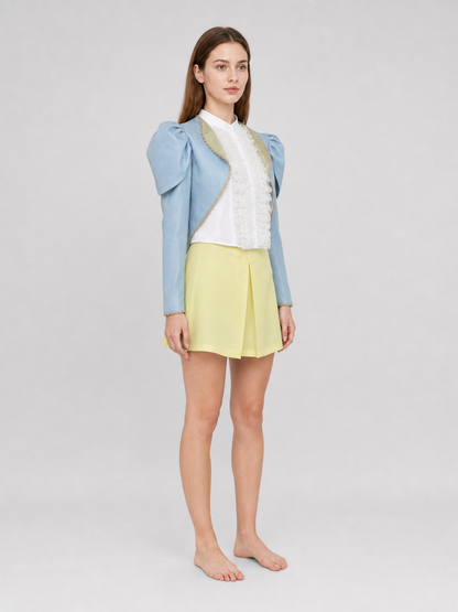 Poor Things Cosplay Costume: Blue Jacket and Jabot