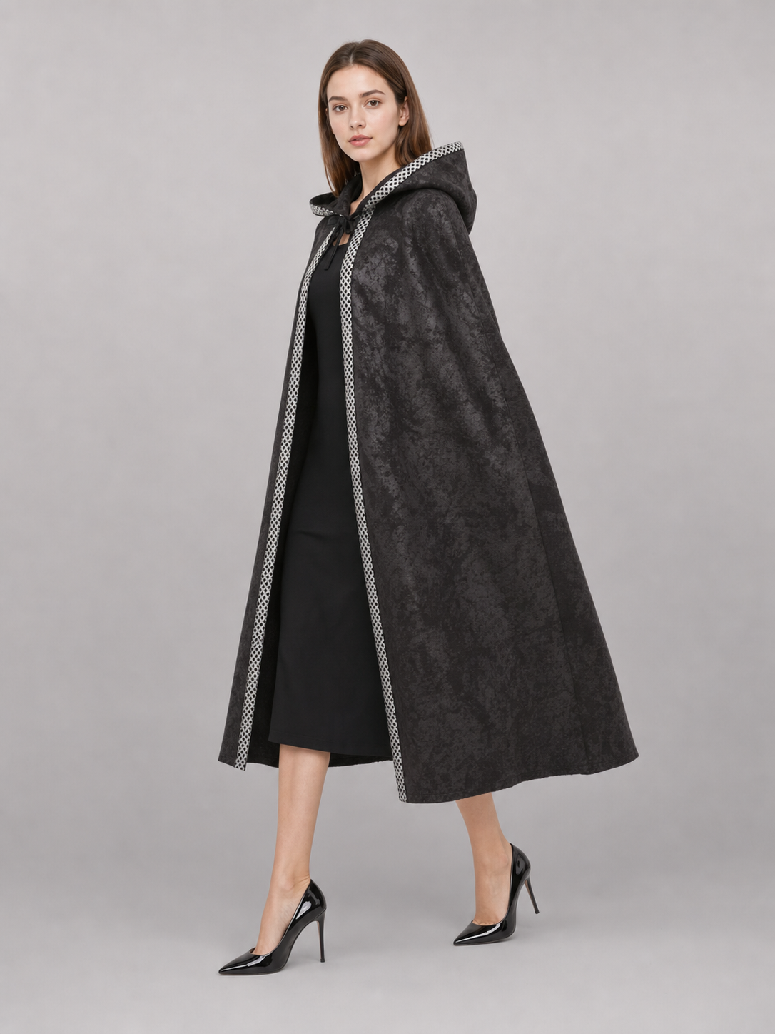 Black Hooded Costume Cape for Cosplay