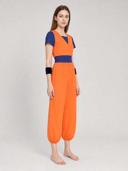Gohan Cosplay Jumpsuit, Orange and Blue Costume