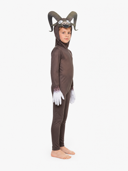 Monster Goat Costume with Horns for Halloween side view