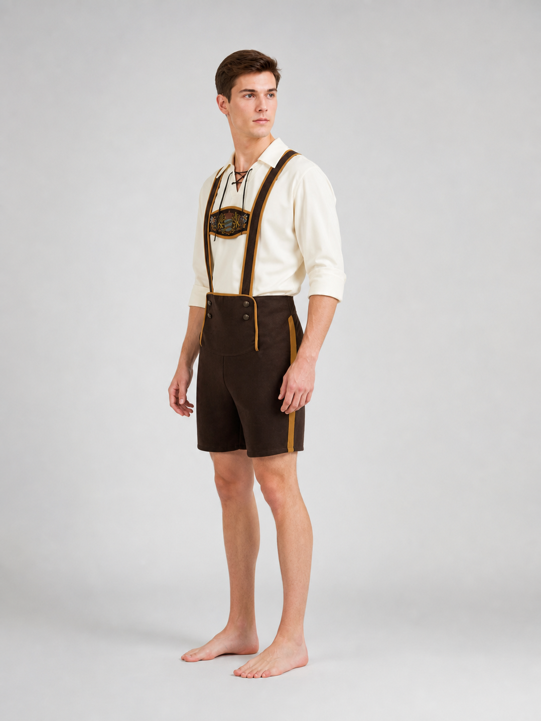 Bavarian Oktoberfest Costume with Shorts and Hat