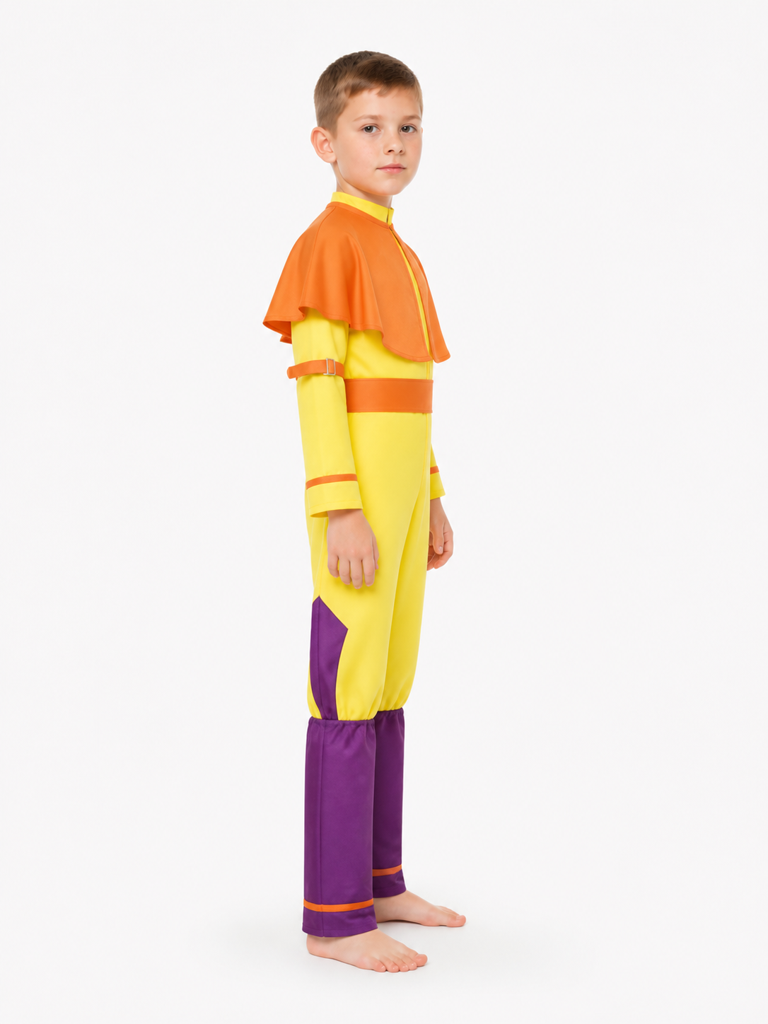 Cosplay Jumpsuit with Shoulder Cape side view