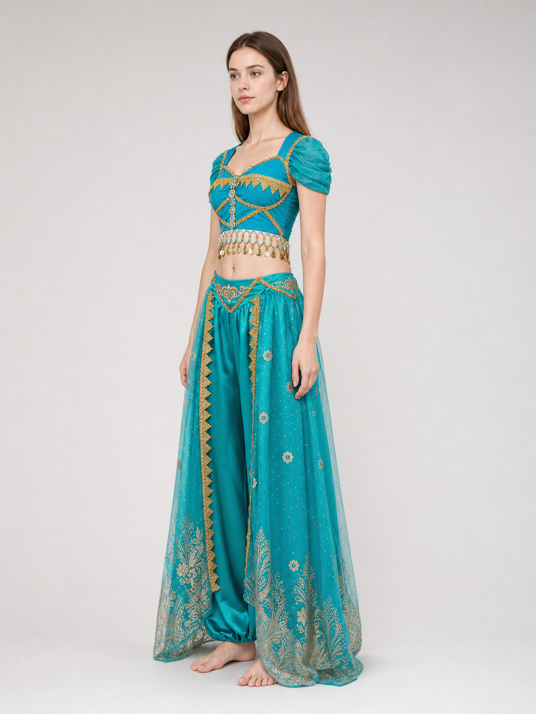 Belly Dance Costume with Veil and Accessories