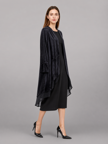 Black Carnival Cloak with Long Sleeves