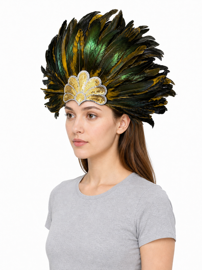 Carnival Feather and Sequin Headpiece