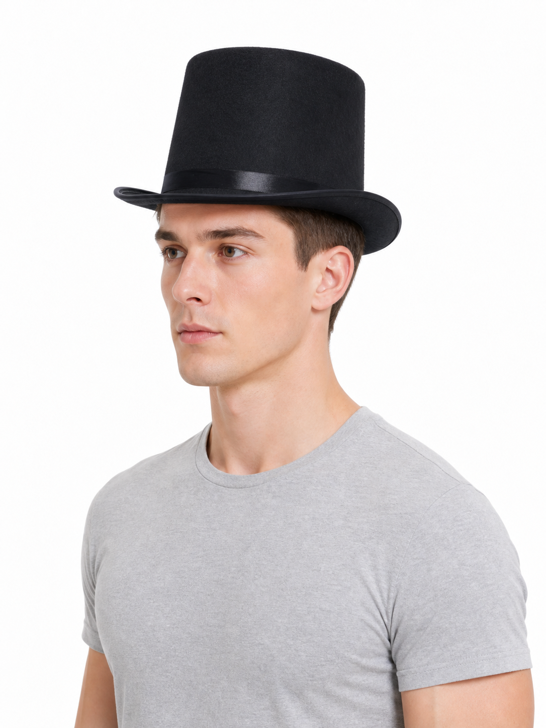 Black Carnival Top Hat with Wide Brim