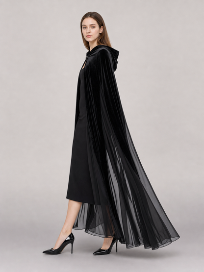Black hooded costume cape for cosplay