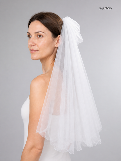 White Double-Layer Halloween Carnival Headpiece side view