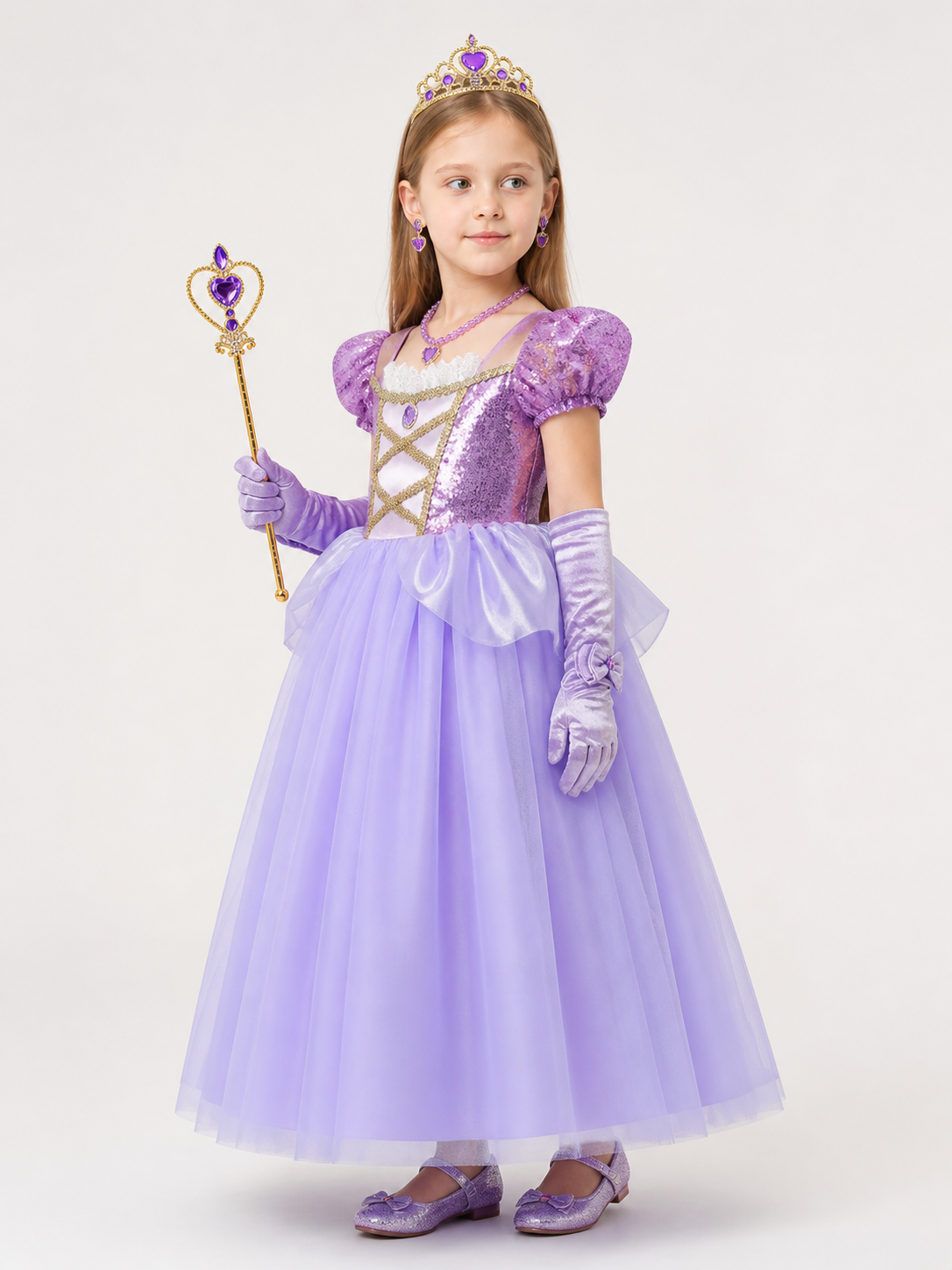Purple Princess Costume for Halloween side view
