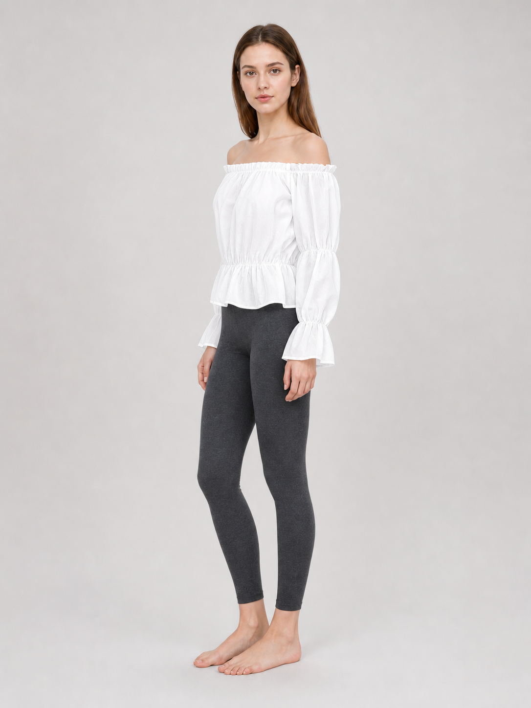 White Cropped Off-the-Shoulder Blouse
