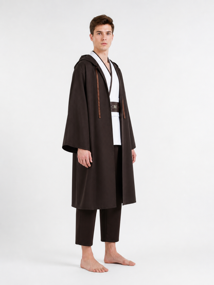 Obi-Wan Cosplay Costume with Hood and Belt side view
