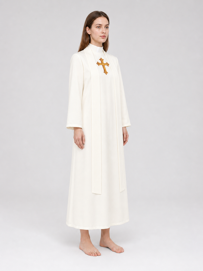 Cosplay Costume: White Cassock with Cross and Belt