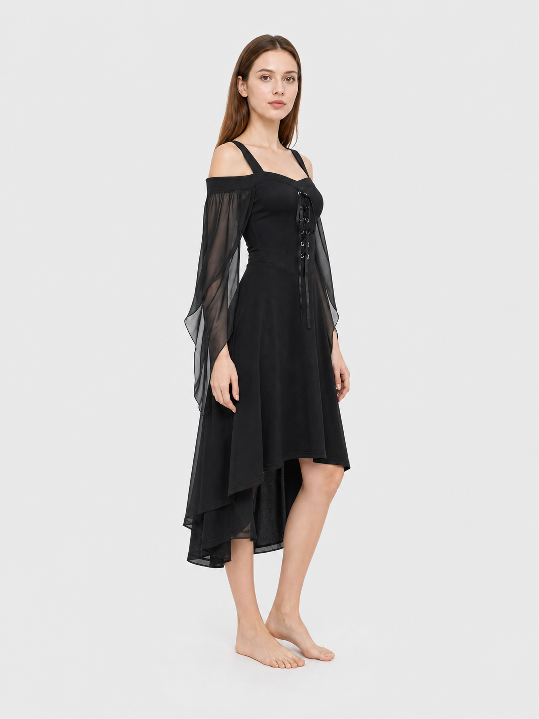 Gothic Lace-Up Strappy Dress