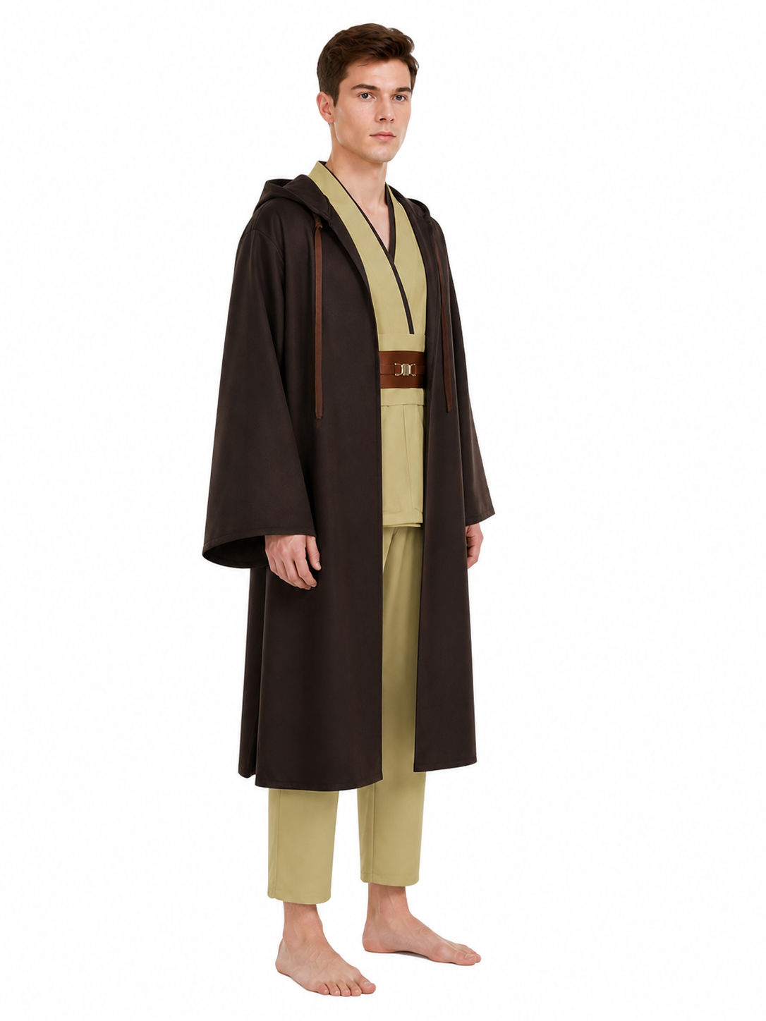 Obi-Wan Cosplay Costume with Cloak and Belt side view
