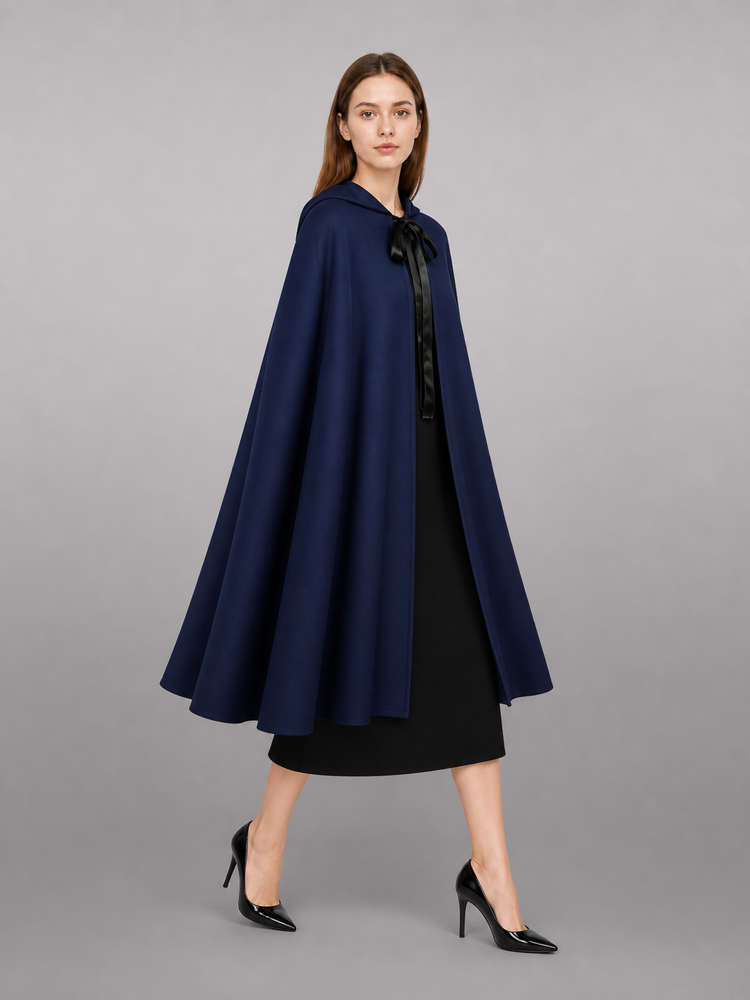 Blue Hooded Medieval Carnival Cloak