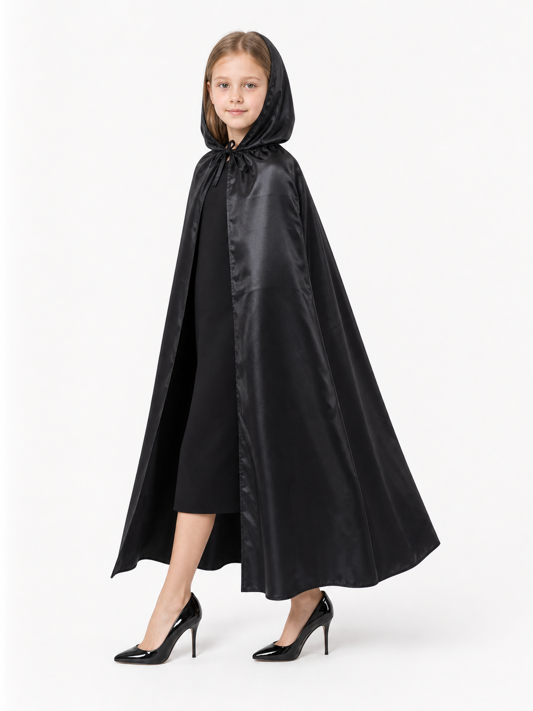 Black Hooded Carnival Cloak for Cosplay
