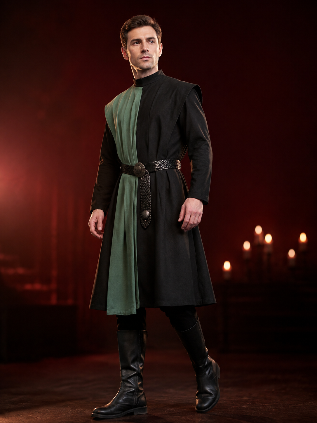Renaissance-Style Sleeveless Tabard for Cosplay side view