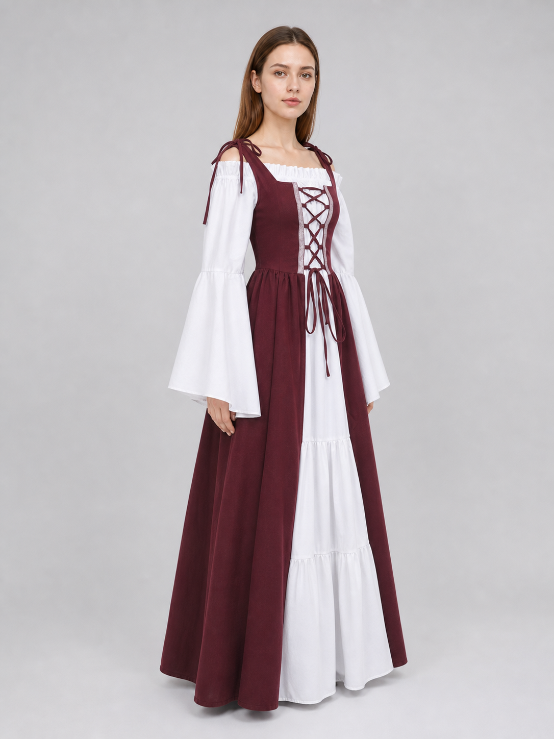 Renaissance-Style Medieval Dress with Lacing