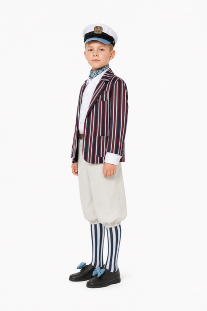 Wonka Cosplay Costume, Set with Accessories side view